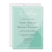 Modern Mint Grönt Geometric Hand Lettered Bröllop