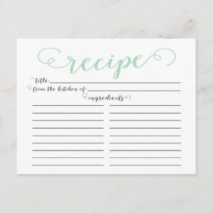 Modern Mint Grönt Möhippa Rececification Card Vykort