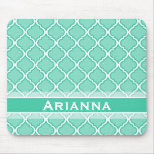 Modern Mint Grönt Moroccan Trellis Musmatta
