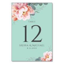 Modern Mint Grönt Rosa Blommigt Bröllop