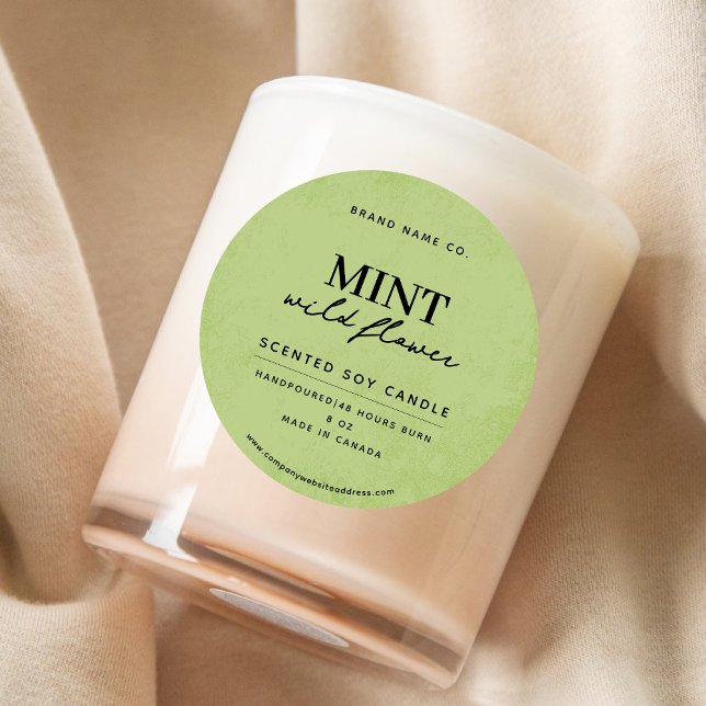 Modern Mint Grönt Rustic Runt Klistermärke (Skapare uppladdad)