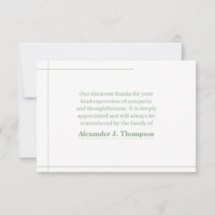 Modern Mint Grönt & White Abstrakt Funeral Tack Kort