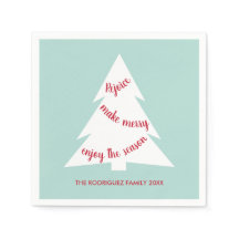 Modern Mint Grönt White Träd Namn Julfest