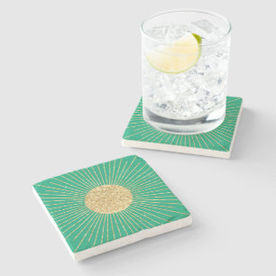 Modern Mint Guld Sunshine Stenunderlägg
