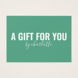 Modern Mint Minimalist Business Gift Certificate Visitkort