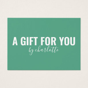 Modern Mint Minimalist Business Gift Certificate Visitkort
