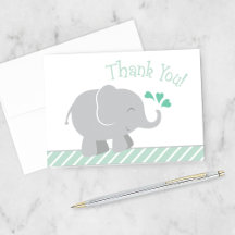 Modern Mint och Grått Elephant Baby Shower