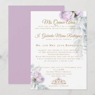 Modern Mis Quince Años Quinceañera Inbjudningar