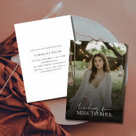 Modern miss till Mrs Overlay Photo Möhippa Inbjudningar