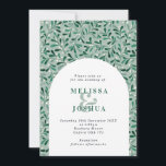 Modern Mistletoe Arch Winter Wedding Inbjudningar<br><div class="desc">Modern Mistletoe Arch bröllopsinbjudan till ditt vinterbröllop,  med två gröntar mönster som bakgrund av mistletoe löv och vita bär. Namn finns i ett modernt serif-teckensnitt med fetstil under grönten med ett fetstilt ampersand.</div>