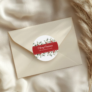 Modern Mistletoe God jul Gift Stickers Runt Klistermärke