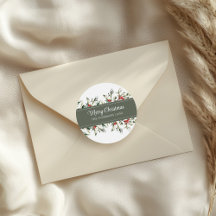 Modern Mistletoe God jul Gift Stickers