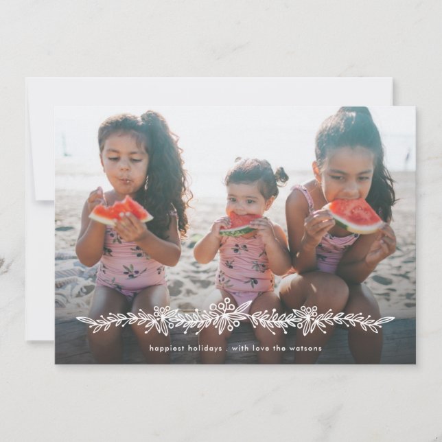 Modern Mistletoe Helgdagars julfotkort Julkort (Framsida)