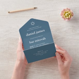 Modern Mitzvah Dusty Blue ALL IN ONE INBJUDANDE