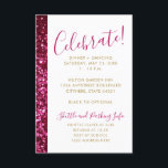 Modern Mitzvah-mottagning för shock rosa i Glitter Tilläggskort<br><div class="desc">Inbjudan till Bat mitzvah mottagningsinbjudan för Deep Glitter Gnistra Rand Modern och Minimalist Girly Infoga kort har skarp rosa och guld med kursivt trendig och en ombre övertoning över Shock rosa glitter på baksidan av kortet med ljusare och mörkare fuchsia mönster rosa glitter mönster. Hitta den koordinerande inbjudningssvit och dekorobjekt...</div>