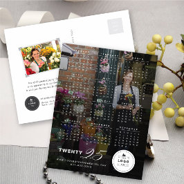 Modern mix Typography 2025 Calendar Photo New Year Helg Vykort