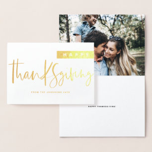 Modern mix Typography Happy thanksgiving Folierat Kort