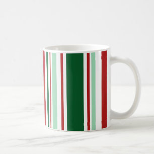 Modern Mixed Red, Grönt, Vit Rand Kaffemugg