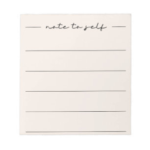 Modern Mjuk Beige Script Linjerad Anteckningsblock
