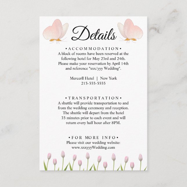 Modern mjuk blommigt för rosa och fjäril Sommar Br Tilläggskort (Framsida)