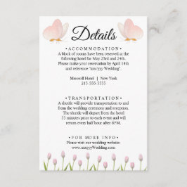 Modern mjuk blommigt för rosa och fjäril Sommar Br Tilläggskort