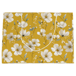 Modern mjuk gul blomma vit blommig mönster