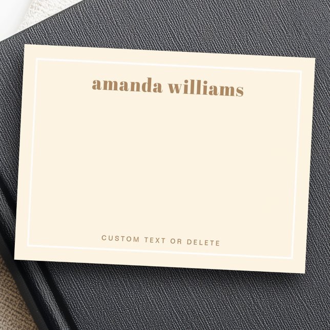 Modern mjuk krämfärgad anpassad namn och text post-it block (Modern soft cream color custom name and text post-it notes)