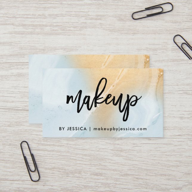 Modern mjuk Makeup för marmor | för blått och för Visitkort (Fram/Back In Situ)