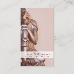 Modern mjuk Mauve Mindfulness som läker Buddha Visitkort