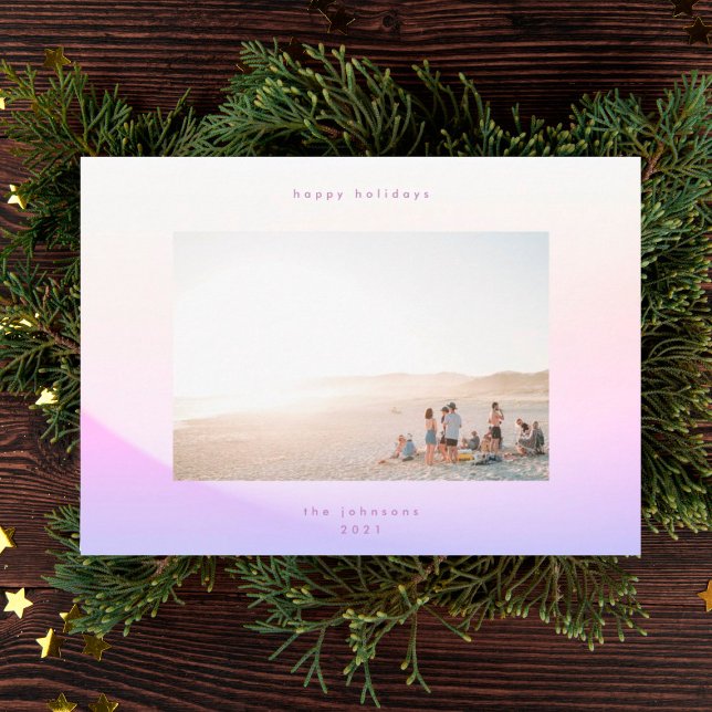 Modern mjuk övertoning, minimalism jul Lycklig Julkort (Skapare uppladdad)