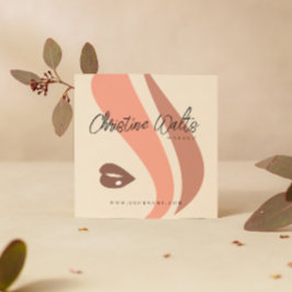 Modern, mjuk persiko- och kronisk makeup-artist QR Fyrkantigt Visitkort