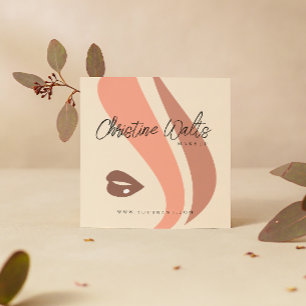 Modern, mjuk persiko- och kronisk makeup-artist QR Fyrkantigt Visitkort