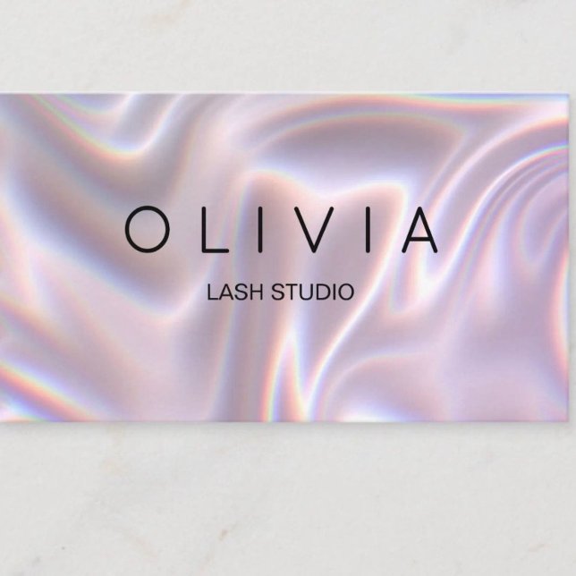 Modern mjuk silkesmascar kort med QR-kod  (* Beauty Lash Studio Business Card Design)