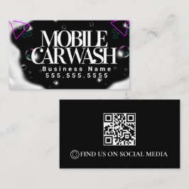 Modern Mobil Bil Tvätt Fordon Detaljer QR-kod  Visitkort