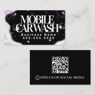 Modern Mobil Bil Tvätt Fordon Detaljer QR-kod  Visitkort