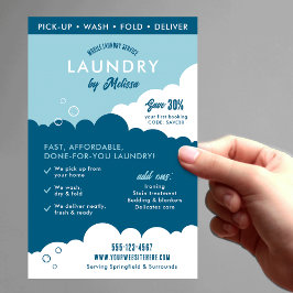 Modern Mobile Laundry Service Laundromat Marketing Flygblad