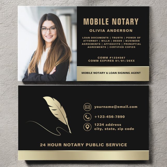 Modern Mobile Notary Photo QR-kod Visitkort (Skapare uppladdad)