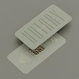 Modern Mobile Notary Public Sage QR-kod Visitkort