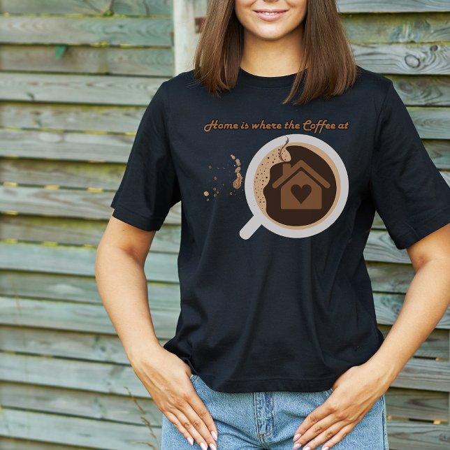 Modern Mocha Brown Print Funny Coffee Art T Shirt (Skapare uppladdad)