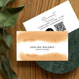 Modern Mocha Coffee Watercolor Natural Minimalist Visitkort