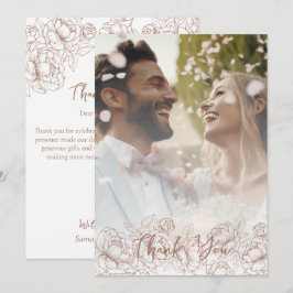 Modern Mocha Mousse Boho Elegant bröllop Photo Tack Kort