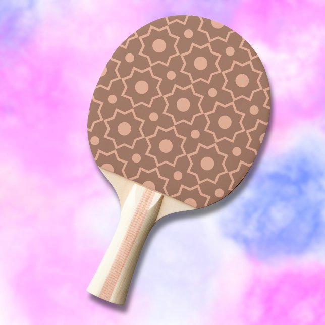 Modern Mocha Mousse Dammt Rosa Geometrisk Form  Pingisracket (Skapare uppladdad)