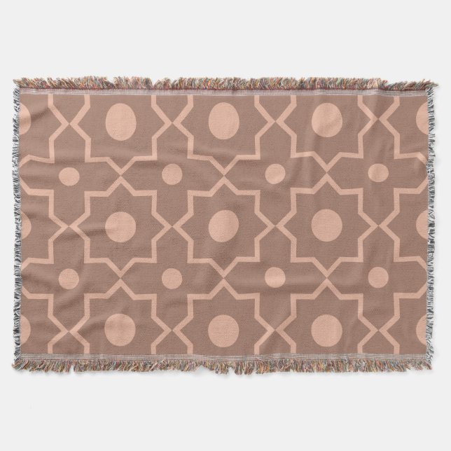 Modern Mocha Mousse Dusty Rosa Geometric Shape Filt (Framsidan)