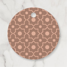 Modern Mocha Mousse Dusty Rosa Geometric Shape Gåvor Etiketter