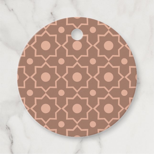 Modern Mocha Mousse Dusty Rosa Geometric Shape Gåvor Etiketter (Framsida)