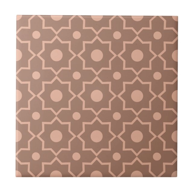 Modern Mocha Mousse Dusty Rosa Geometric Shape Kakelplatta (Framsidan)
