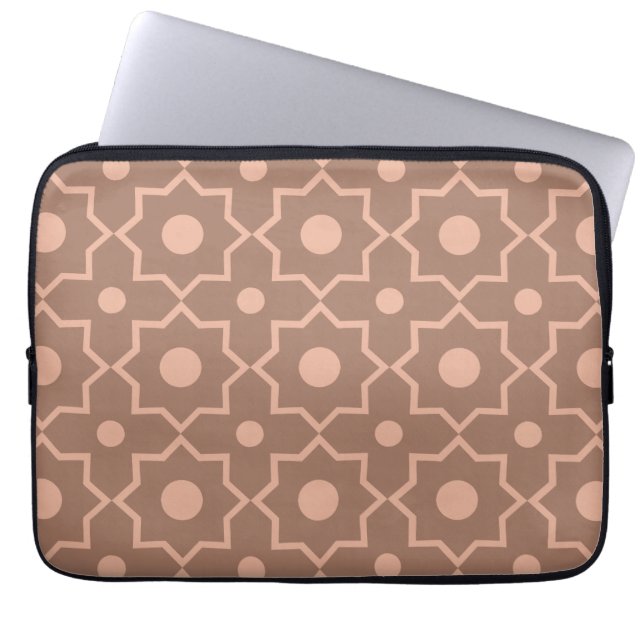 Modern Mocha Mousse Dusty Rosa Geometric Shape Laptop Fodral (Framsidan)
