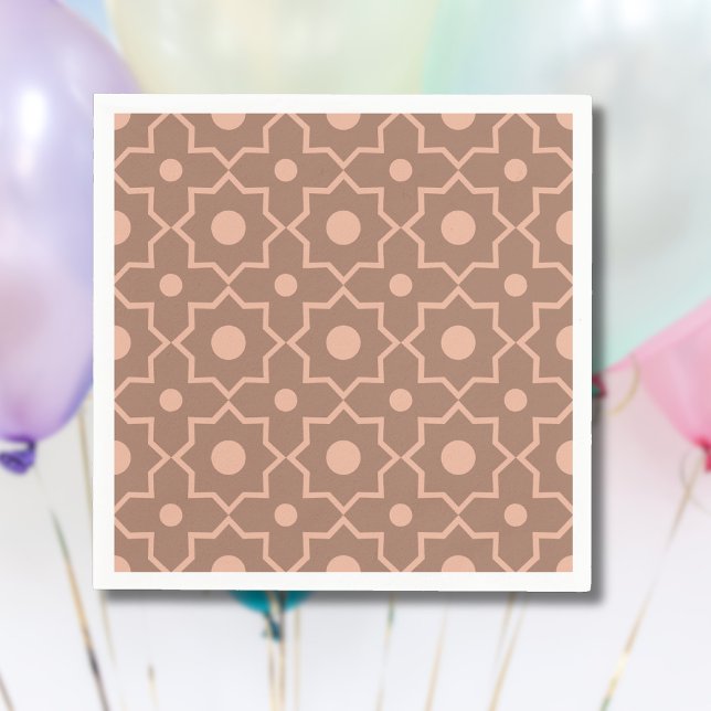 Modern Mocha Mousse Dusty Rosa Geometric Shape Pappersservett (Skapare uppladdad)