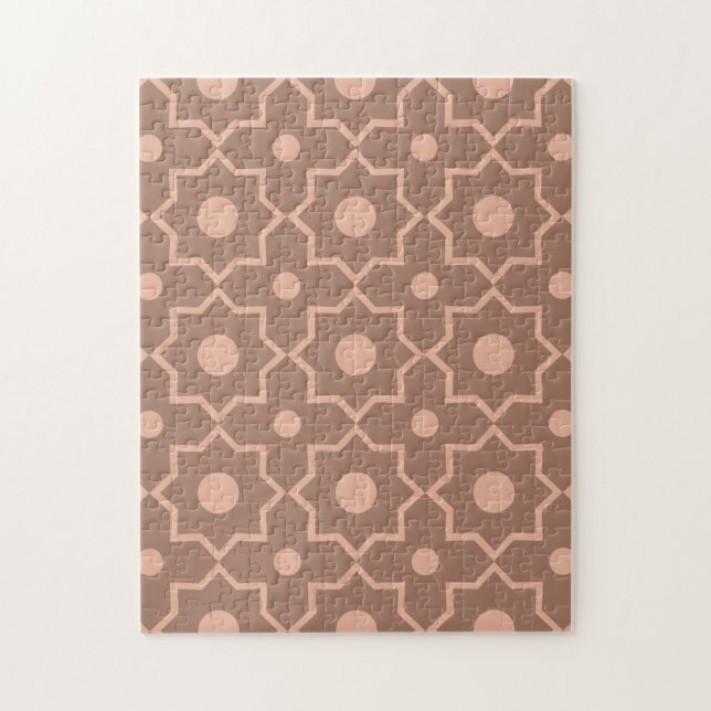 Modern Mocha Mousse Dusty Rosa Geometric Shape Pussel (Vertikal)