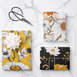 Modern Mod Boho Daisy Wildblomme Blommigt
